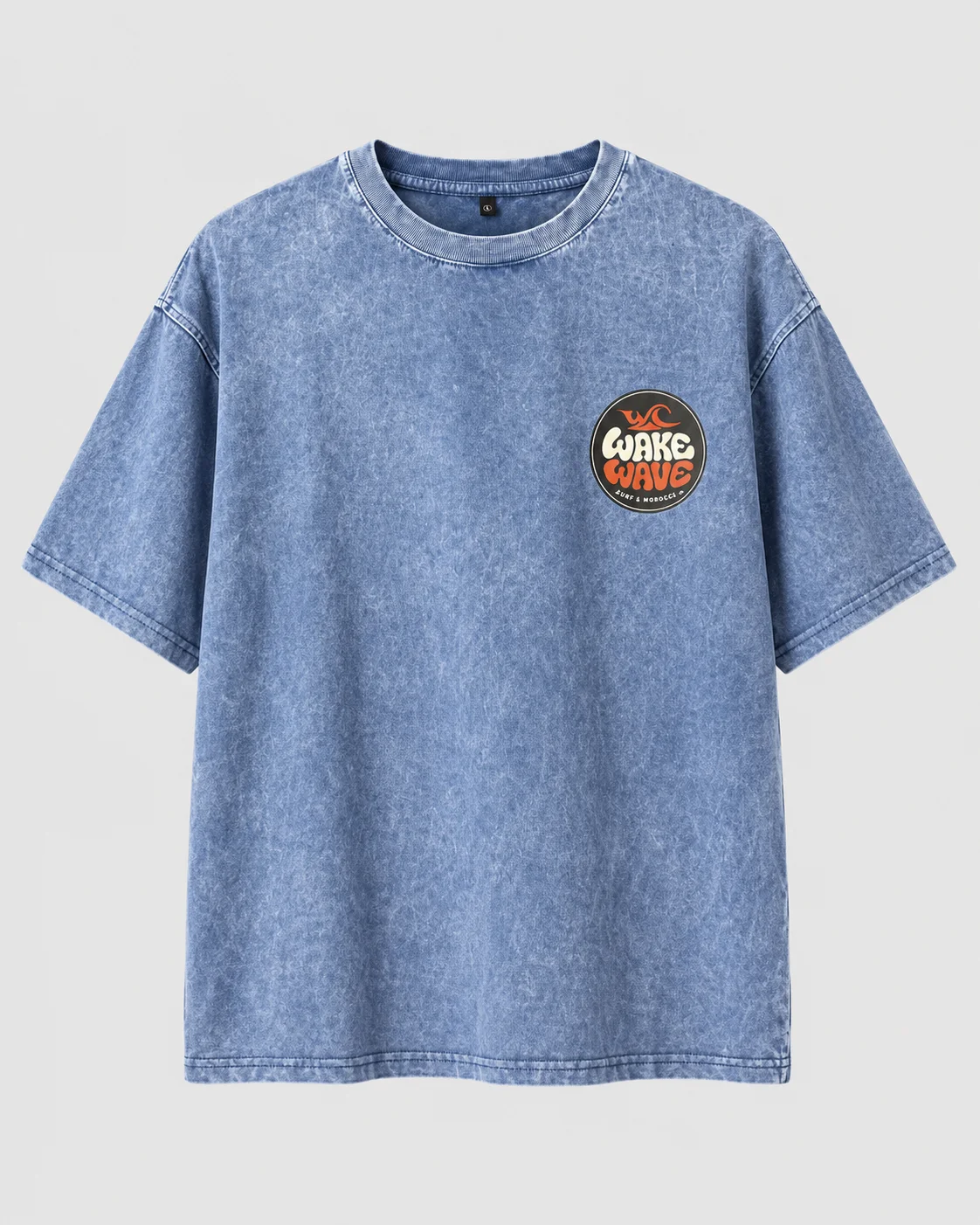 Wake Wave Orange Surf Symbols Tee, front product view.