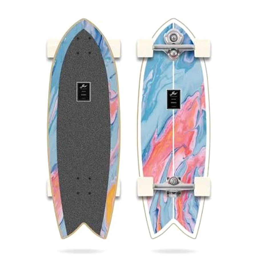 Blue and coral marble complete board product view.